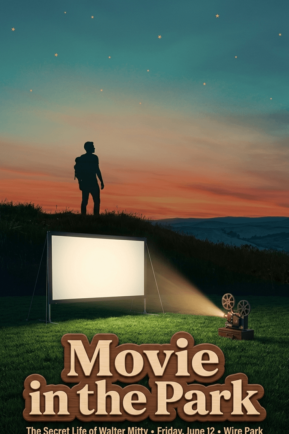 The Secret Life of Walter Mitty — Movie in the Park promotional poster