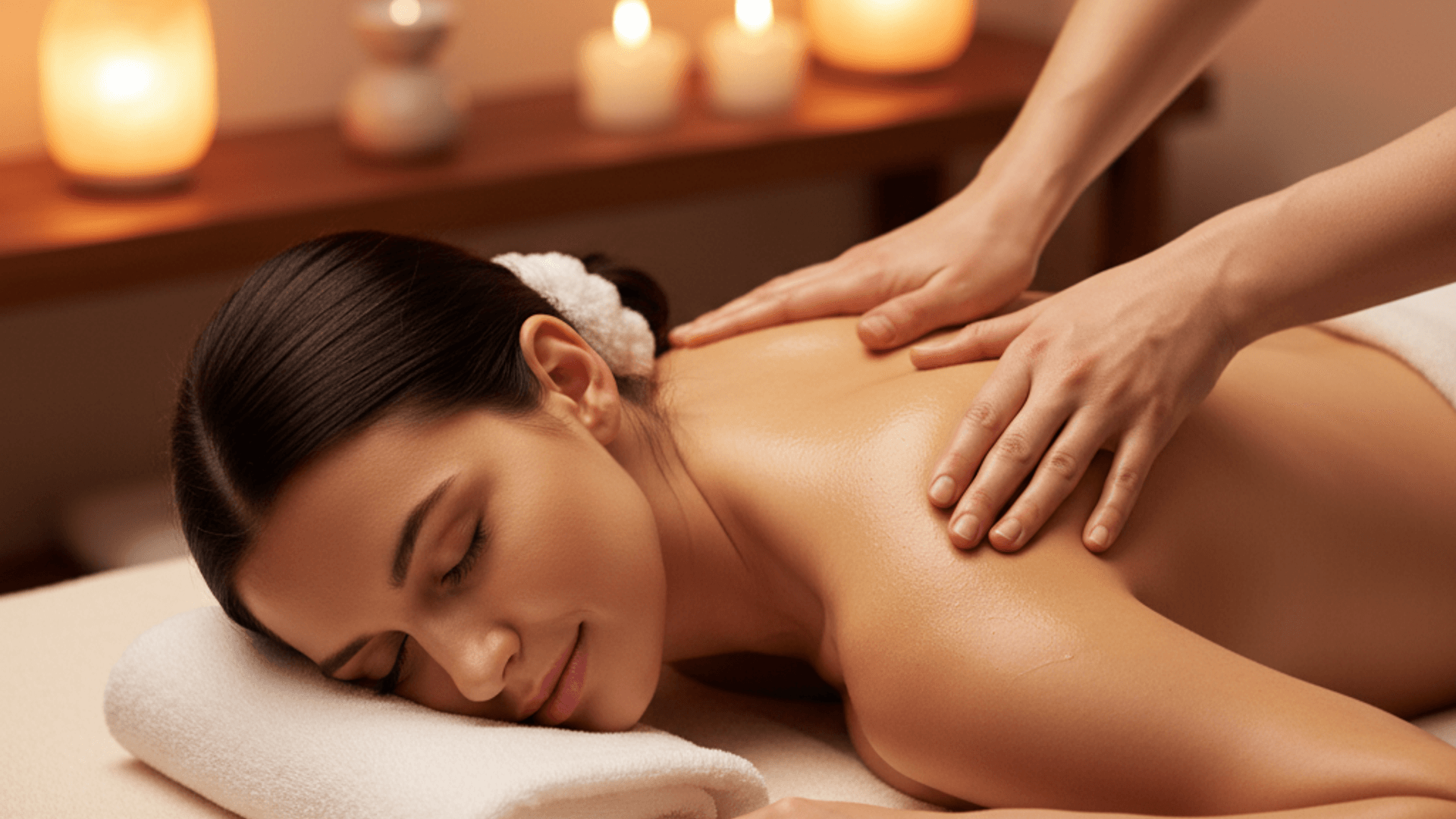 Close-up of a woman receiving a relaxing massage at APEX Spa
