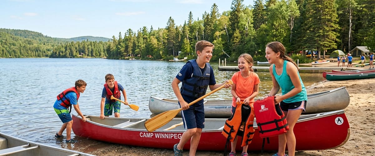 Campers celebrating the end of a Camp APEX week with smiles and high-fives